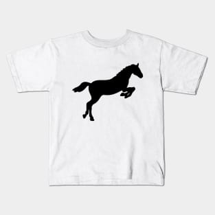 Black Horse Silhouette Kids T-Shirt